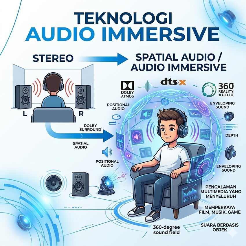 Evolusi Teknologi Audio Immersive: Dari Stereo hingga Spatial Audio yang Mengubah Pengalaman Multimedia