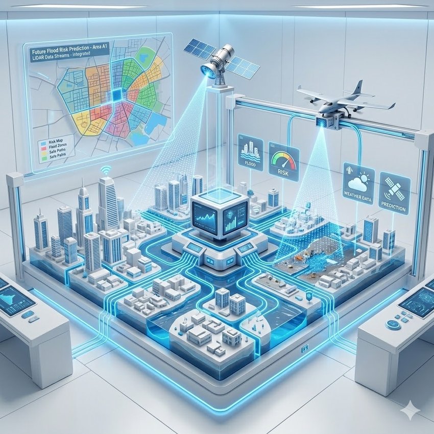 Pemetaan Risiko Banjir Masa Depan dengan LiDAR Terpadu: Integrasi Satellit, Udara, dan AI untuk Kota yang Lebih Aman