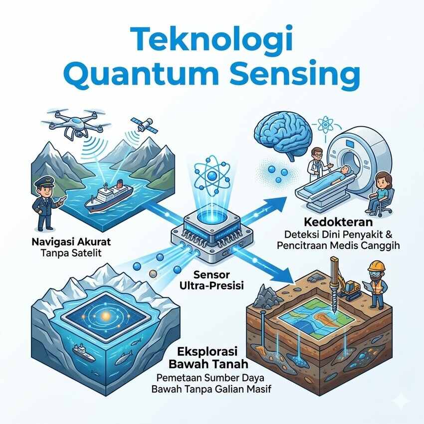 Teknologi Quantum Sensing Sensor Ultra-Presisi yang Mengubah Navigasi, Kedokteran, dan Eksplorasi Bawah Tanah